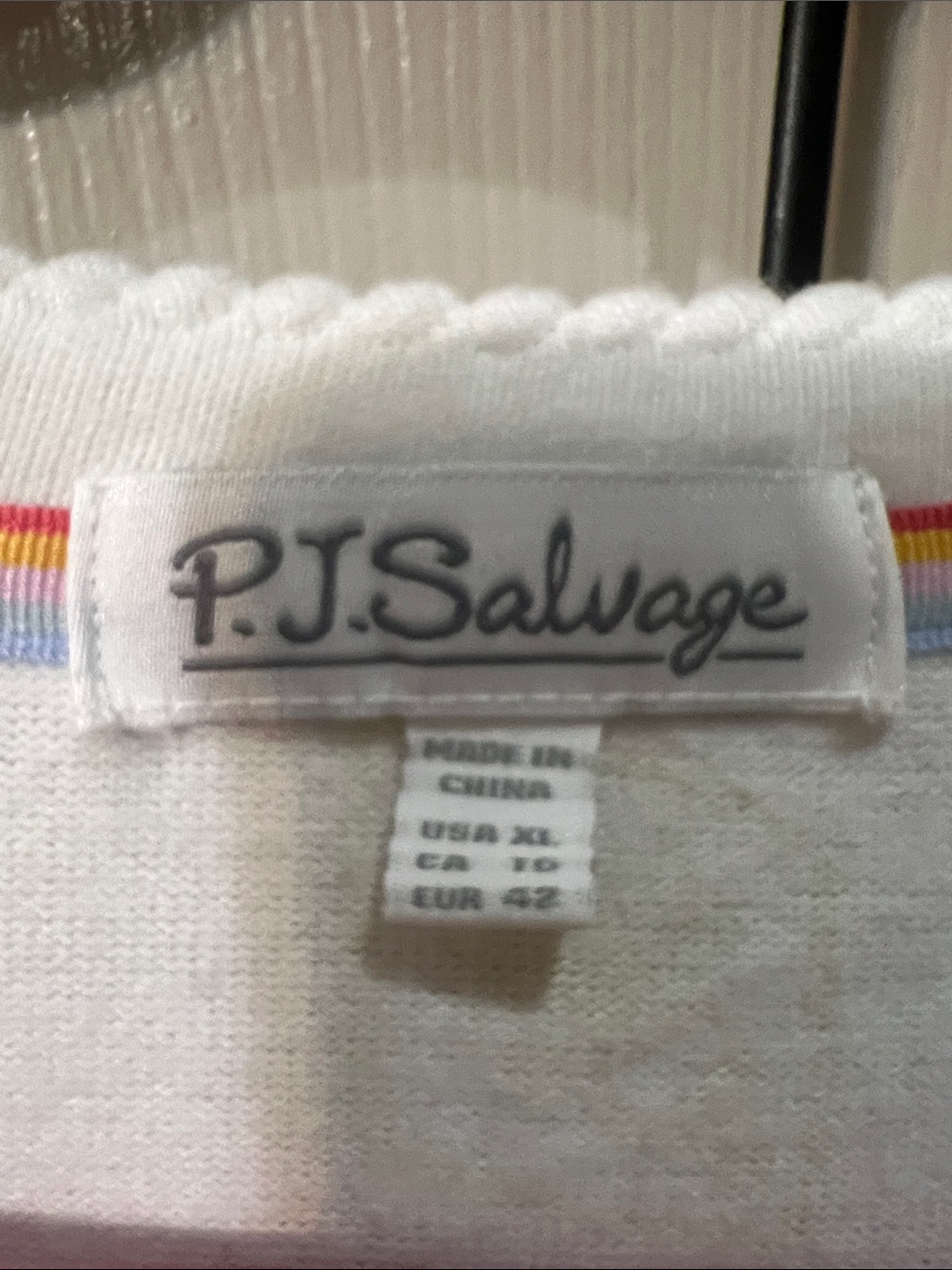 PJ Salvage White Pajama Set with Pink, Yellow & Mint Tarot Prints - Picture 2 of 10